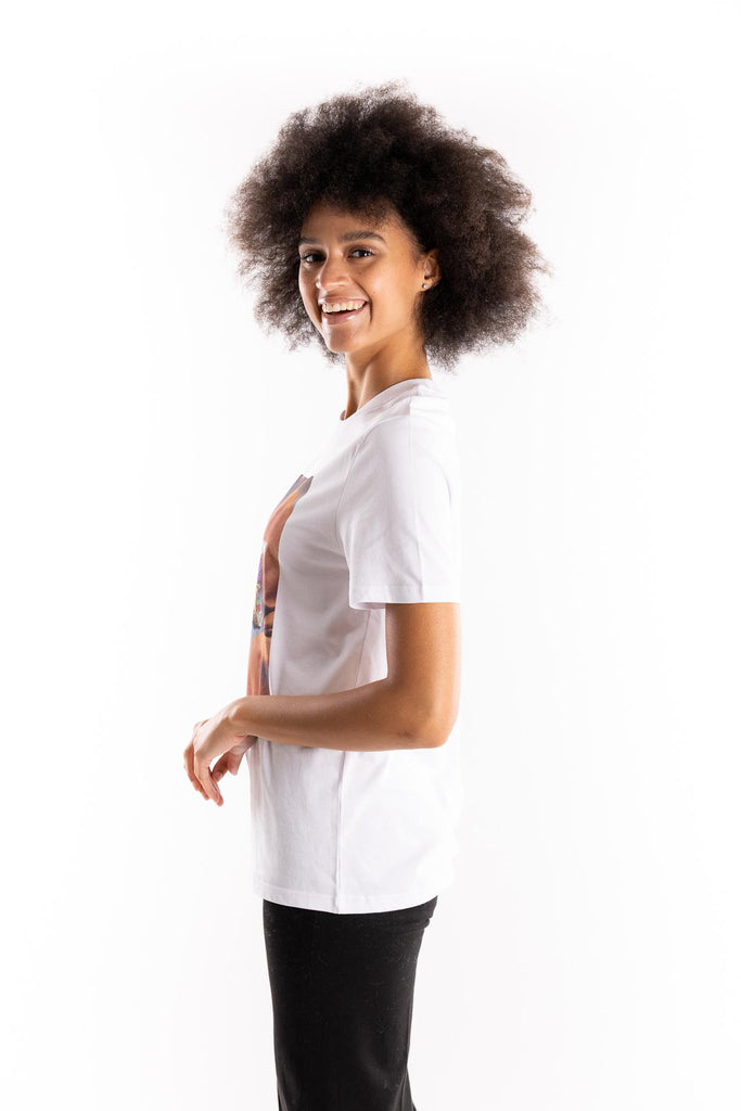 T-shirt in cotone con stampa Charm TSBAS 927BIANCA ELITE' 