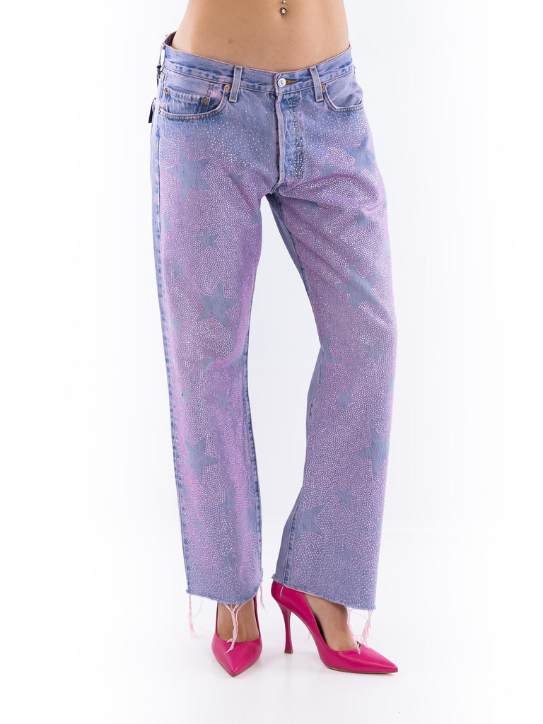 Jeans donna ultraboy viola strass ULTRABOY 31S25VIOLA ROSSANO PERINI 