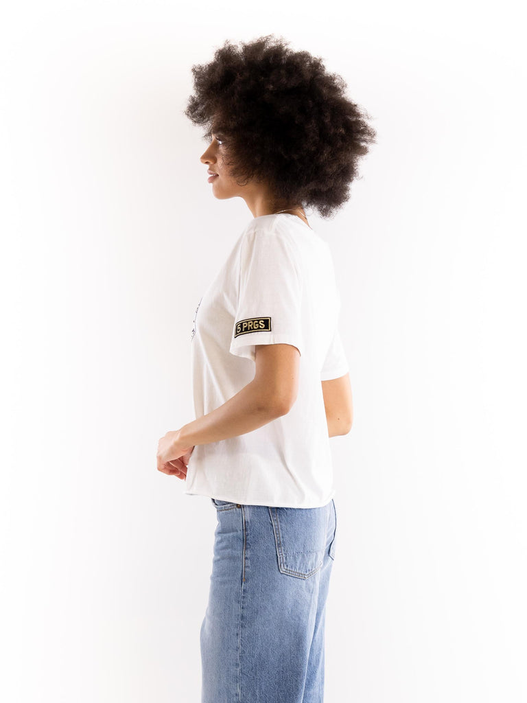 T-shirt donna lion strass bianca 14152 BIANCO 5 PROGRESS 
