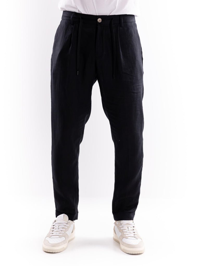 Pantalone uomo l'uccello in lino nero OF1S2S4P010 NERO OUTFIT 