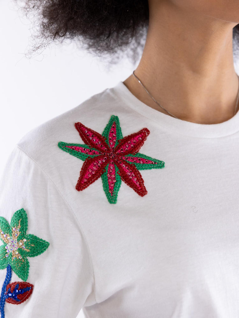 T-shirt donna crop patch bianca 14165 BIANCO 5 PROGRESS 