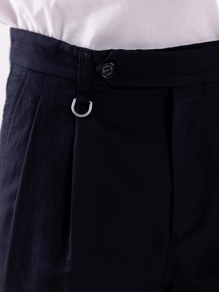 Bermuda uomo misto lino blu D011 BLU PAOLO PECORA 