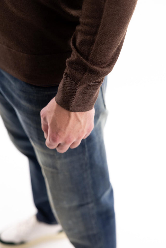 Maglia lupetto finezza 16 marrone lavato A022 MARRONE PAOLO PECORA 