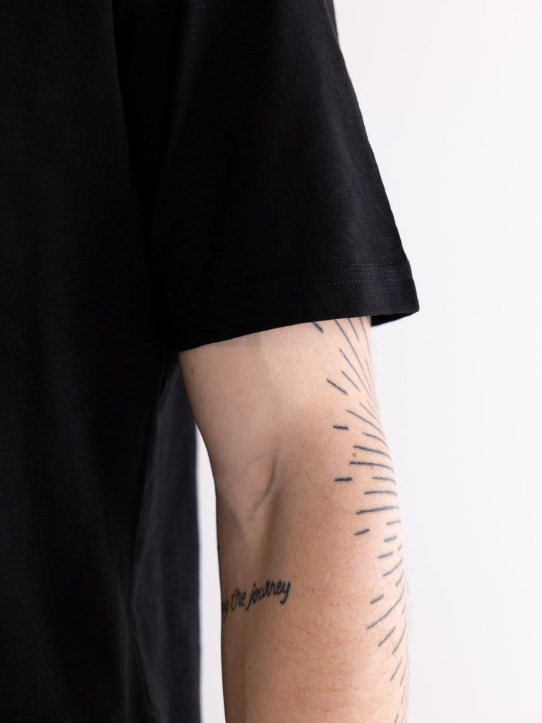 T-shirt uomo cotone fiammato nero F012 40129000 PAOLO PECORA 