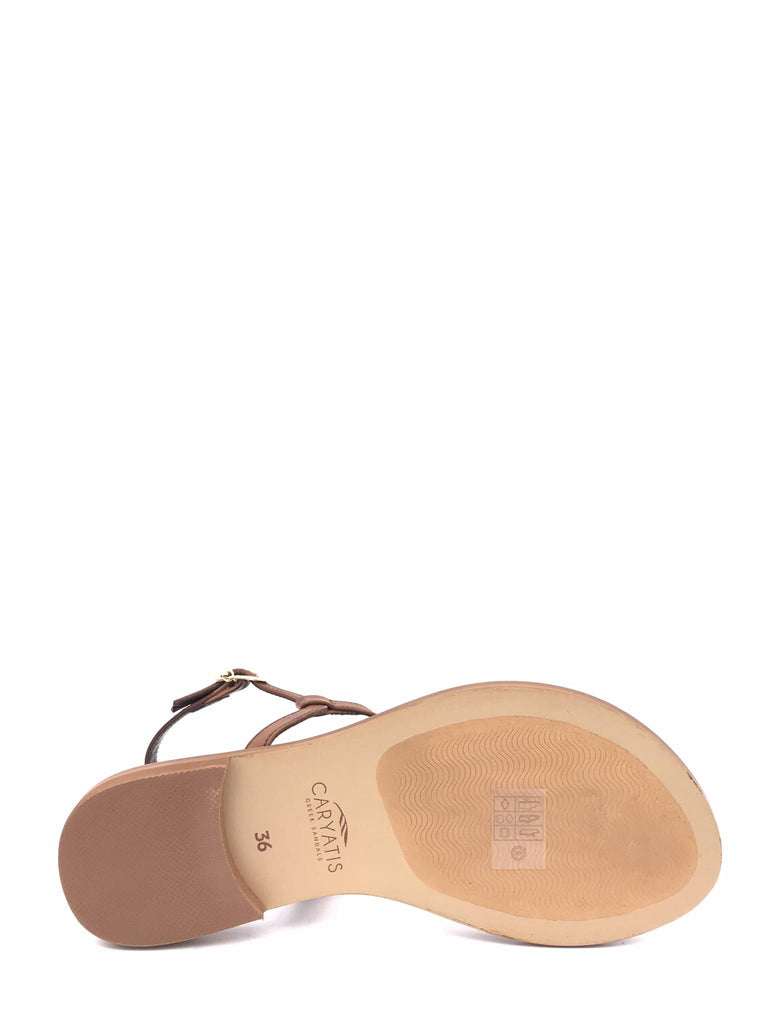 Sandalo infradito marrone con pietre 62040 MARRONE CARYATIS 