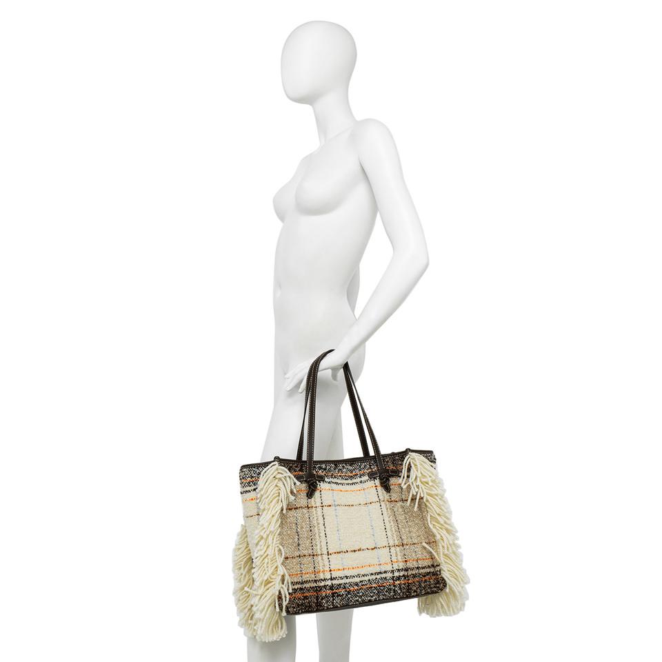 Borsa Marcella in lana tartan moro BS12100 HUGTESTA DI MORO GIANNI CHIARINI 