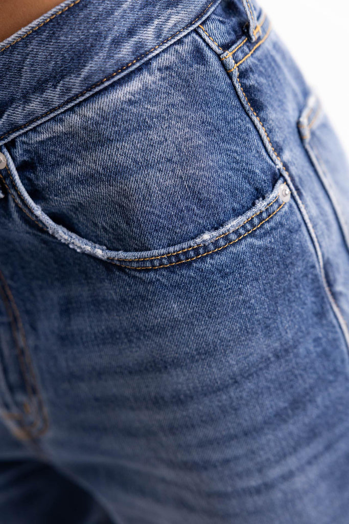 Jeans Nina a palazzo blu 3105T1683496 3496BLU People 