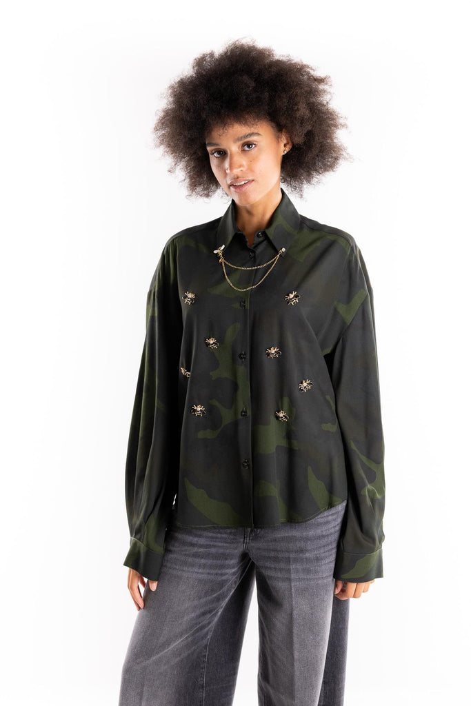 Camicia over camouflage spille 8FW25 CAMOUFLAGE ROSSANO PERINI 