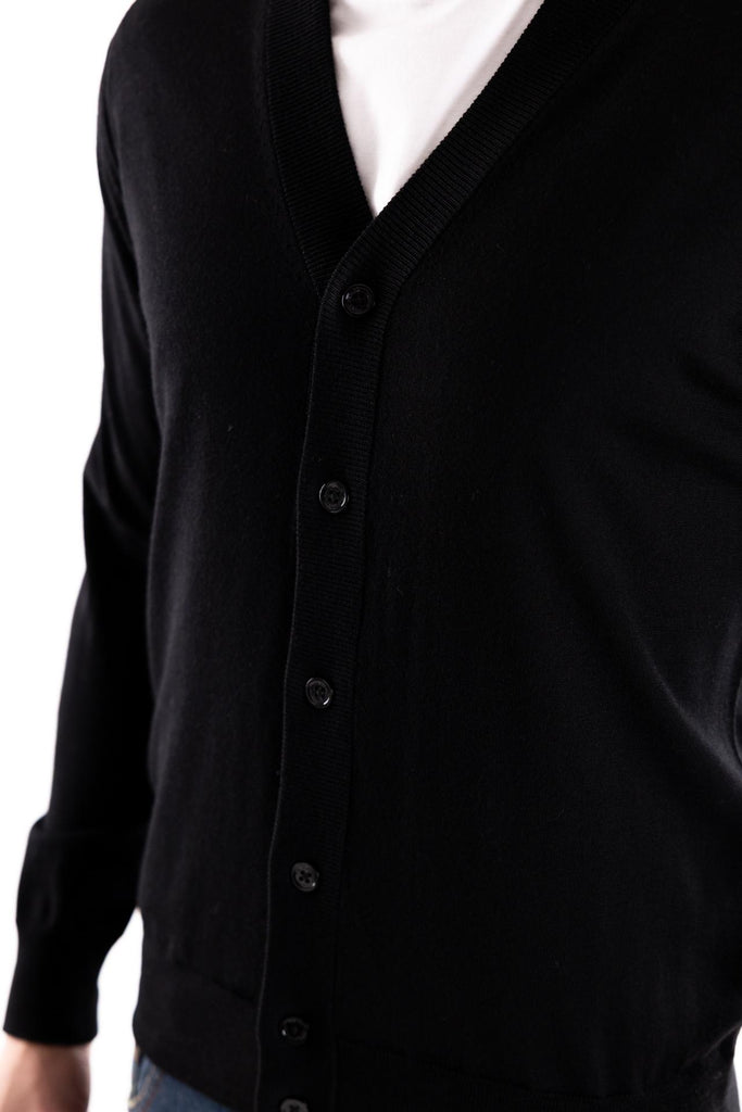 Maglia cardigan finezza 16 nero A005 BLU PAOLO PECORA 