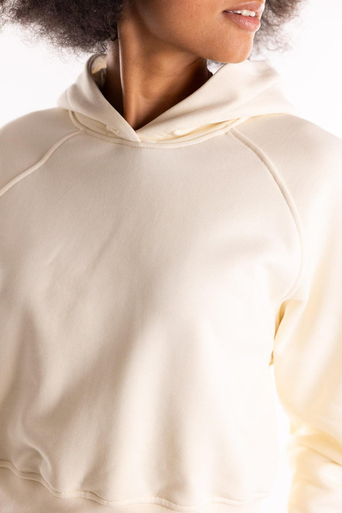 Felpa cappuccio crop con manica raglan burro HMABW01958 BI04BURRO HINNOMINATE 