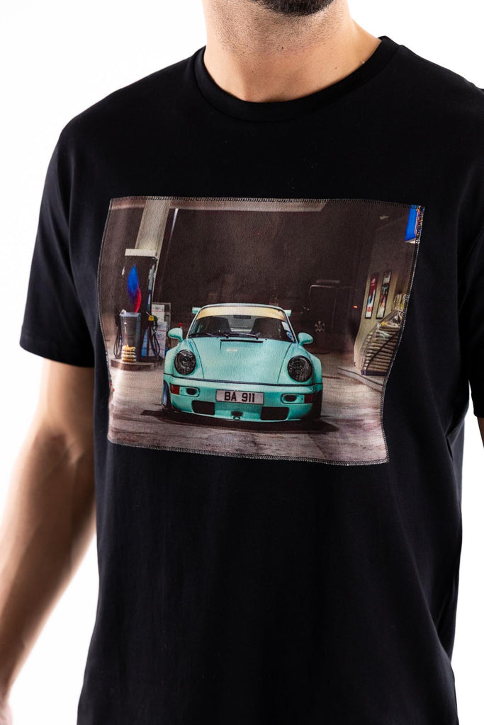 T-shirt in cotone nero con stampa welt MAN/SUPERICON WELTNERO BASTILLE 