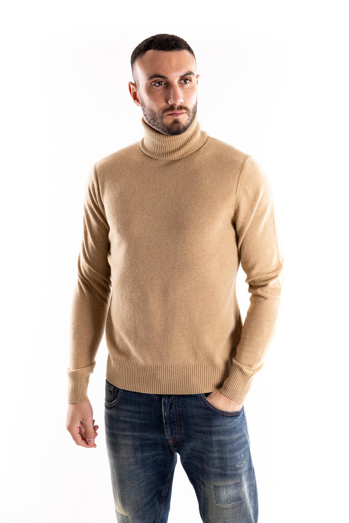 Maglia lupetto in lana media pesantezza cammello A032 CAMMELLO PAOLO PECORA 