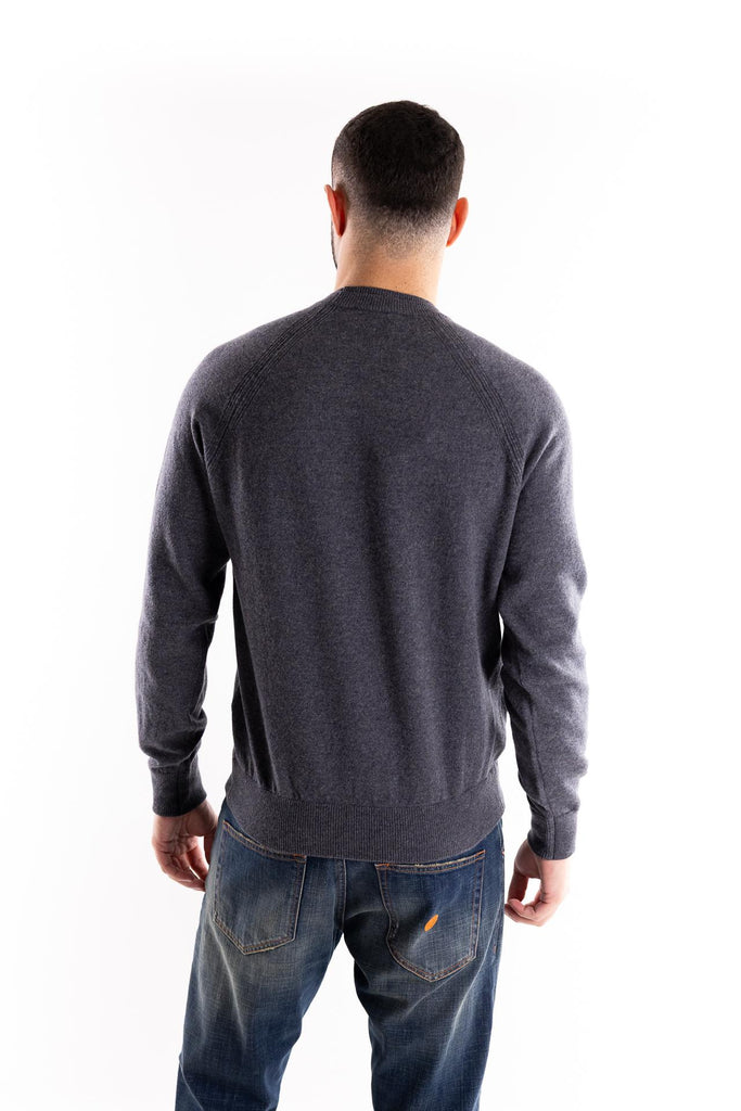 Maglia girocollo in lana media pesantezza grigia A054 GRIGIO PAOLO PECORA 