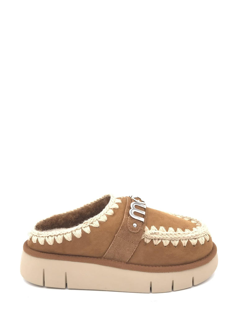 Ciabatta bounce clog metal logo cuoio FW531001A CUOIO MOU 