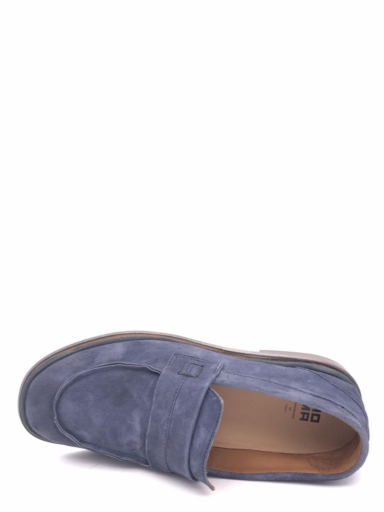 Mocassino destrutturato in nabuk blu 2ES453 BLU MOMA 