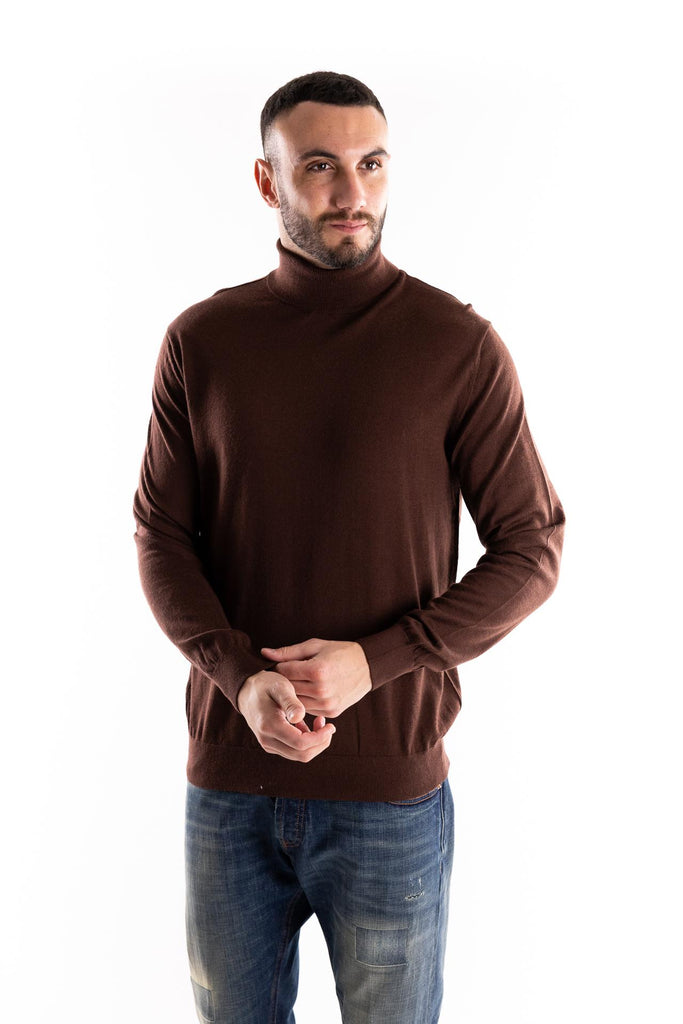 Maglia dolcevita in lana moro W5M015 TESTA DI MORO OUTFIT 