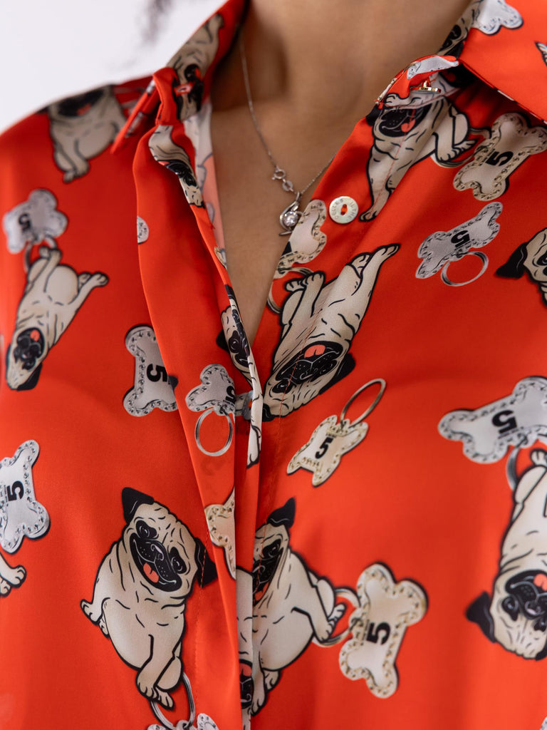 Camicia Spoon fantasia dog corallo SPOON 07CORALLO IL THE' DELLE 5 