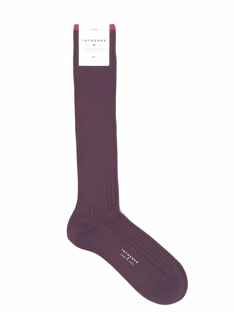 Calzino lungo basic bordò FW250047 BORDEAU IN THE BOX 