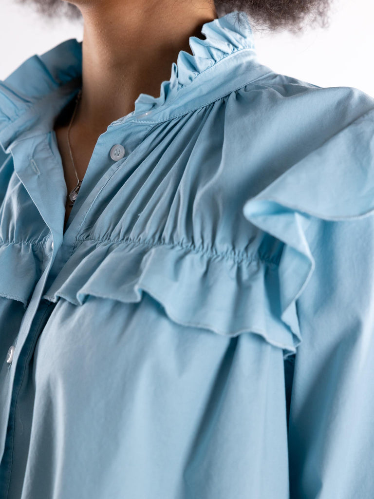 Camicia donna rouges sugar BUS25115 AZZURRO BRAND UNIQUE 