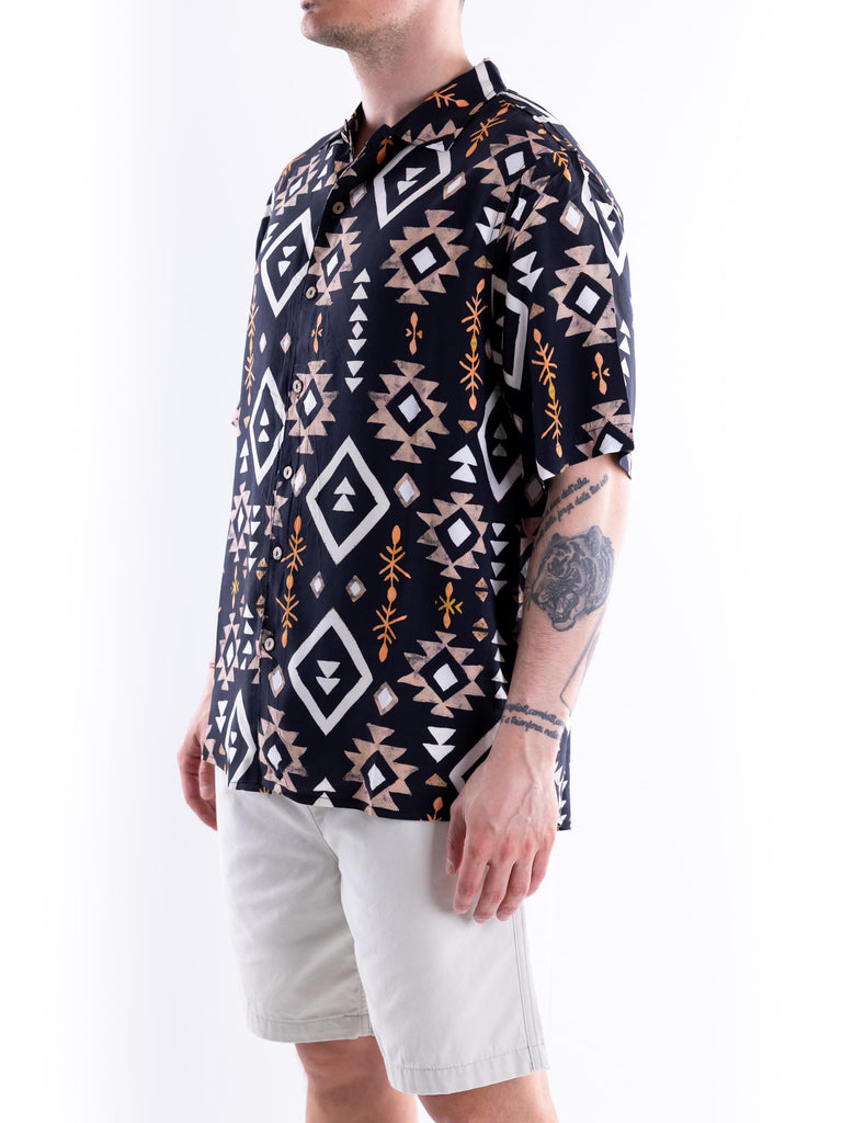 Camicia bowling fantasia Uxmal black MBWL UXMAL BLACKMULTICOLOR TOOCO 