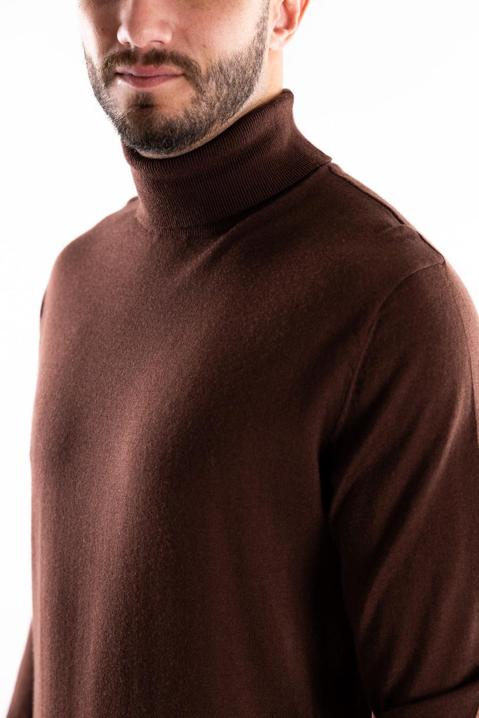 Maglia dolcevita in lana moro W5M015 TESTA DI MORO OUTFIT 