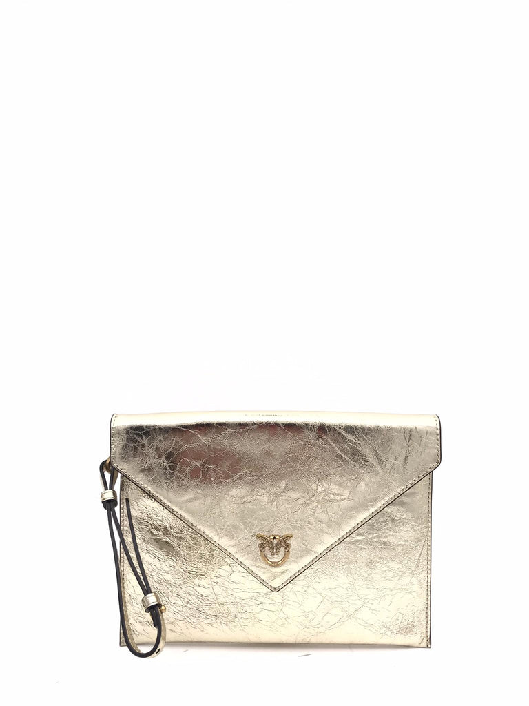 Bustina flet purse in pelle laminata craccata oro 104820 A2OTORO PINKO 