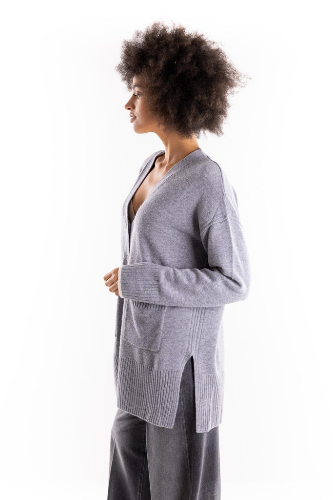 Maglia cardigan lungo Tasmania grigio 105451 A2Q9GRIGIO PINKO 