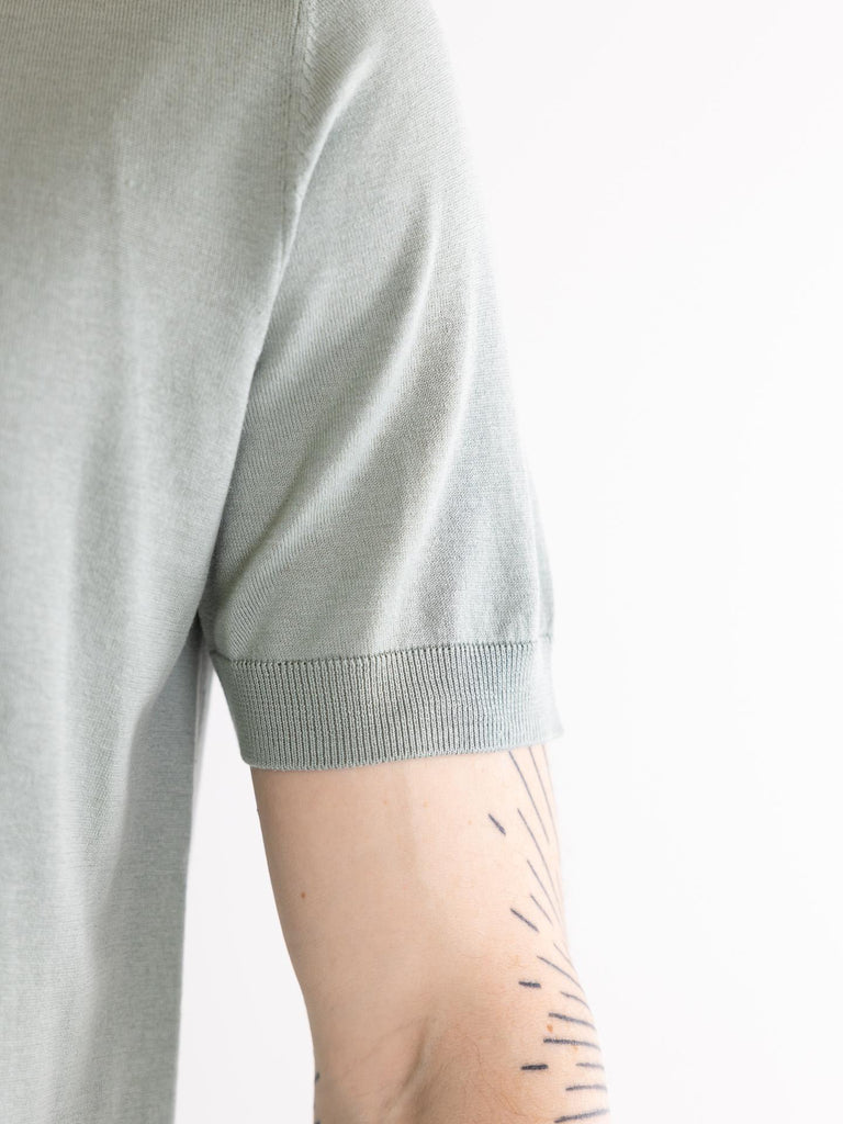 Maglia uomo girocollo in filo verde acqua A010 F2005500 PAOLO PECORA 