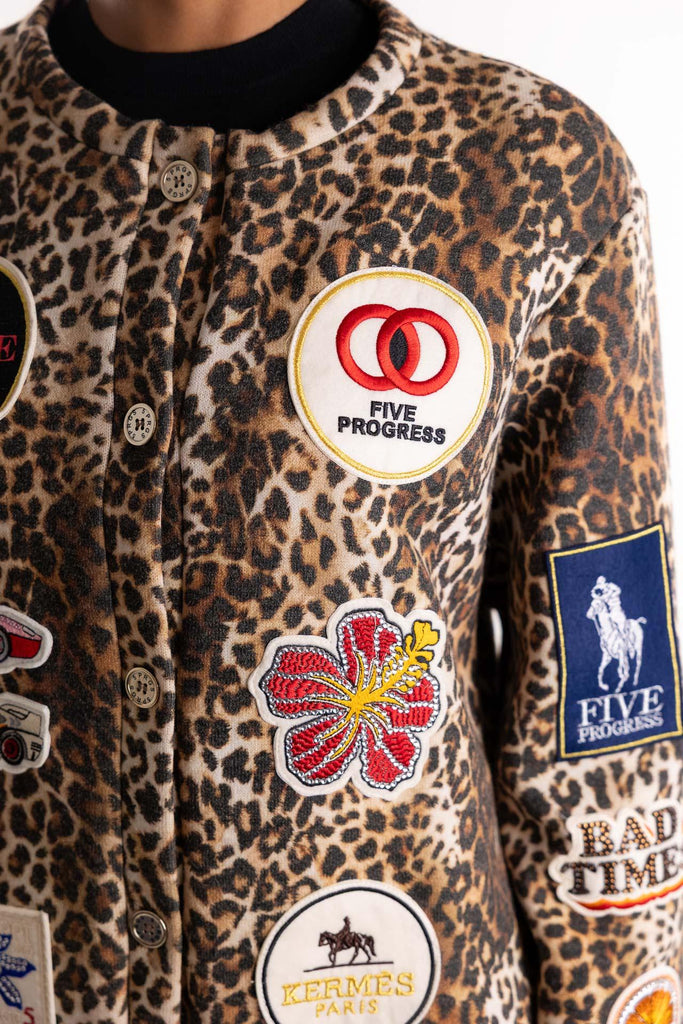 Felpa macula patch fake 15122 LEOPARDATO 5 PROGRESS 