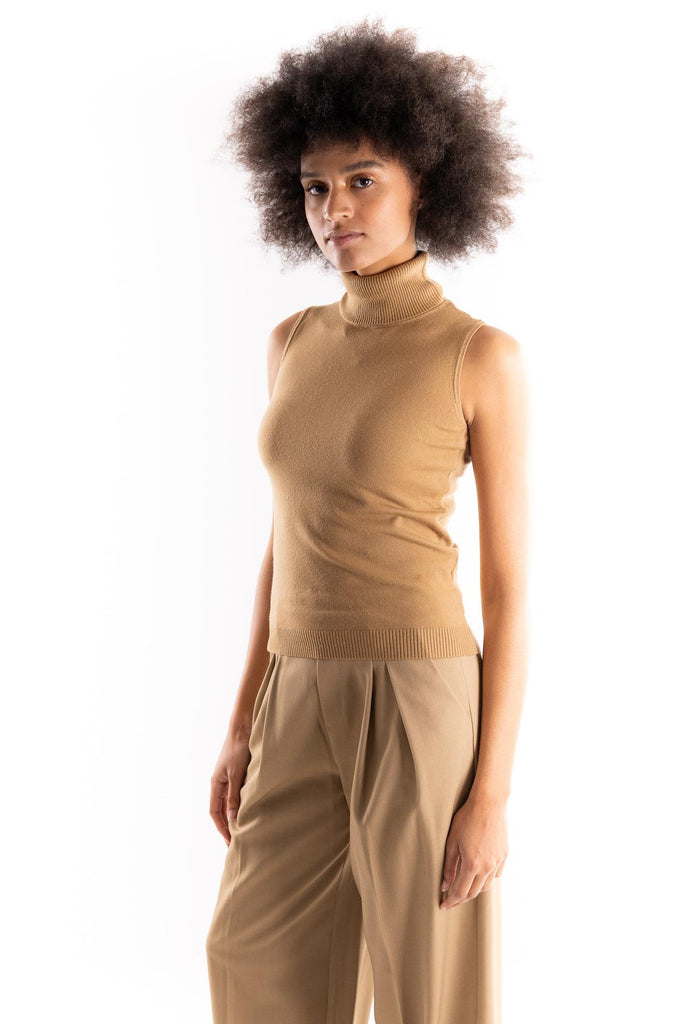 Maglia lupetto smanicato cammello MILTA CAMMELLO H2O 