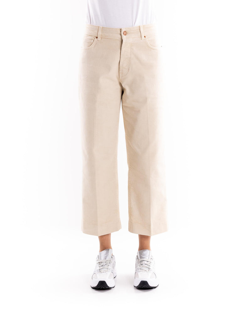Jeans donna stoccarda widecropped beige W2F4026 DTFKABEIGE DON THE FULLER 