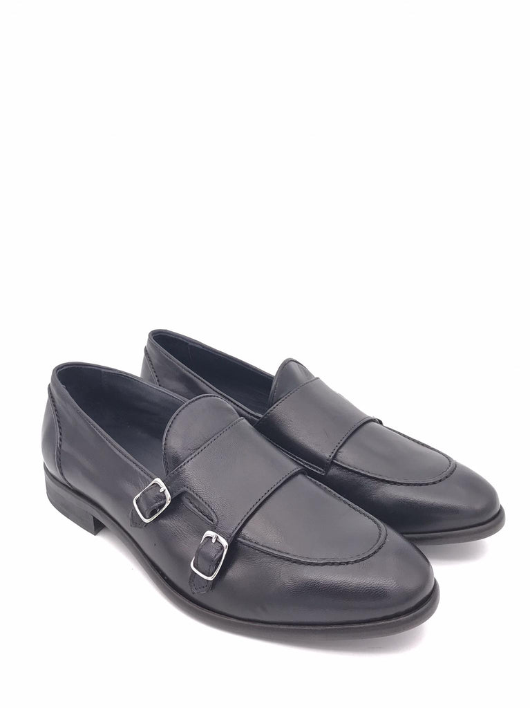 Mocassino Douglas doppia fibia in pelle nera DOUGLAS/F GUANTONERO ZULIAN 