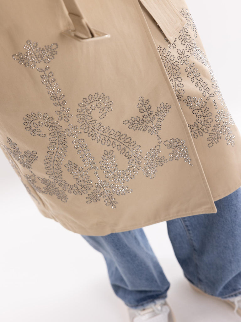 Trench donna  beige strass BUS25117 BEIGE BRAND UNIQUE 
