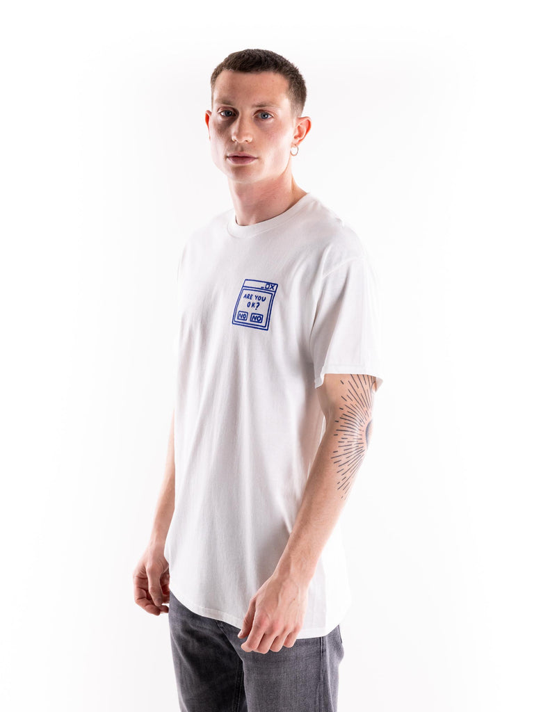 T-shirt uomo bianca ricamo are you DMHX/012 BIANCO DESIGN NOTHING 