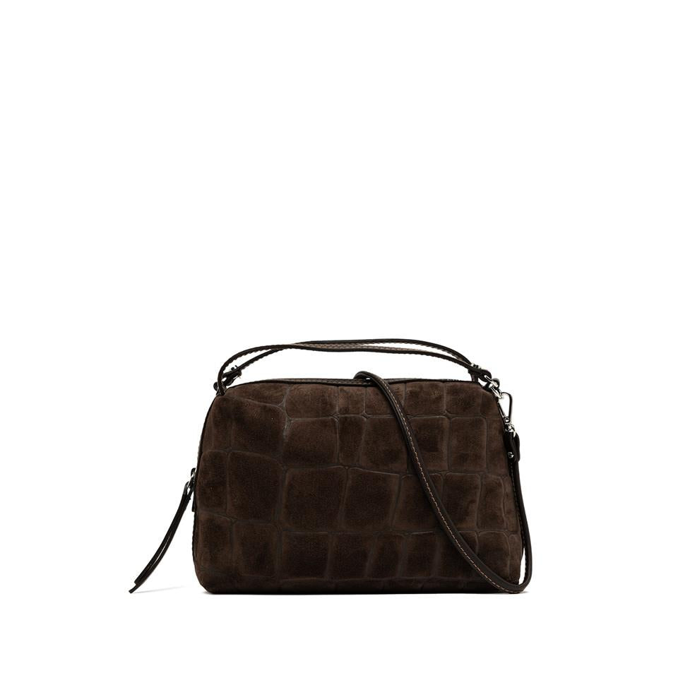 Borsa Alifa in pelle scamosciata effetto cocco espresso BS8258 CMCOCCOTESTA DI MORO GIANNI CHIARINI 
