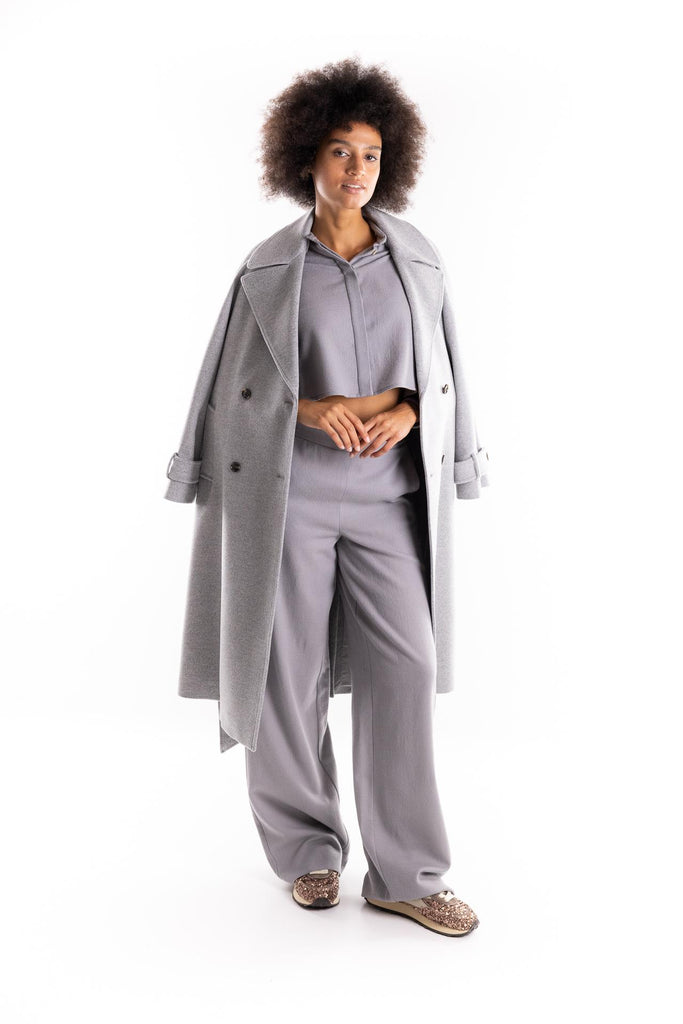 Pantalone a palazzo Cirilla grigio chiaro 2523136112200 002GRIGIO CHIARO MARELLA 
