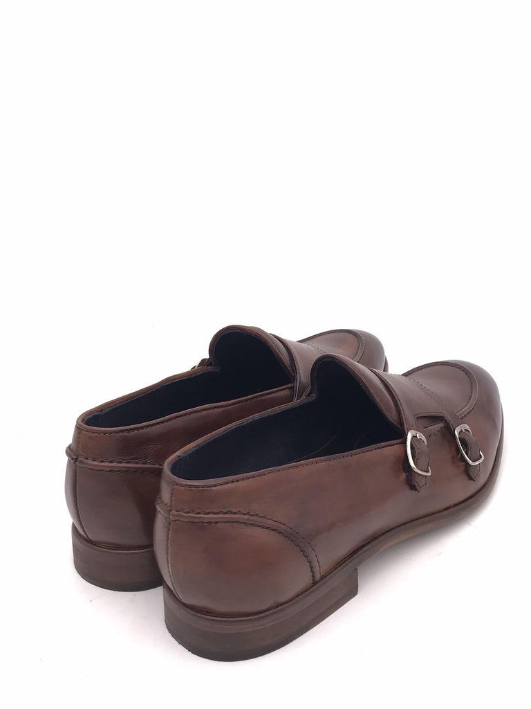 Mocassino Douglas doppia fibia in pelle marrone DOUGLAS/F GUANTOMARRONE ZULIAN 