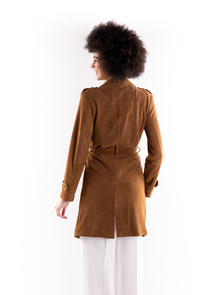 Trench donna camoscio cognac LEA COGNAC BLUSOTTO 