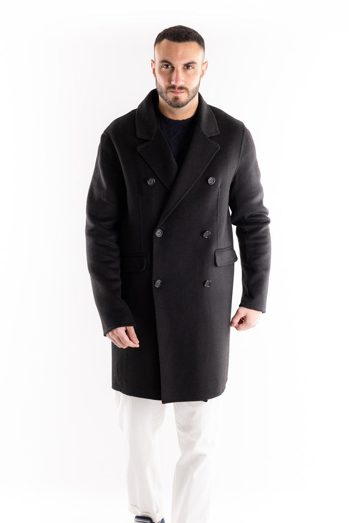 Cappotto lungo over nero NZ03 NERO PAOLO PECORA 