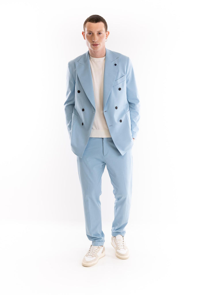 Completo uomo doppio petto in jersey azzurro S2S5CT00A016 194 OUTFIT 