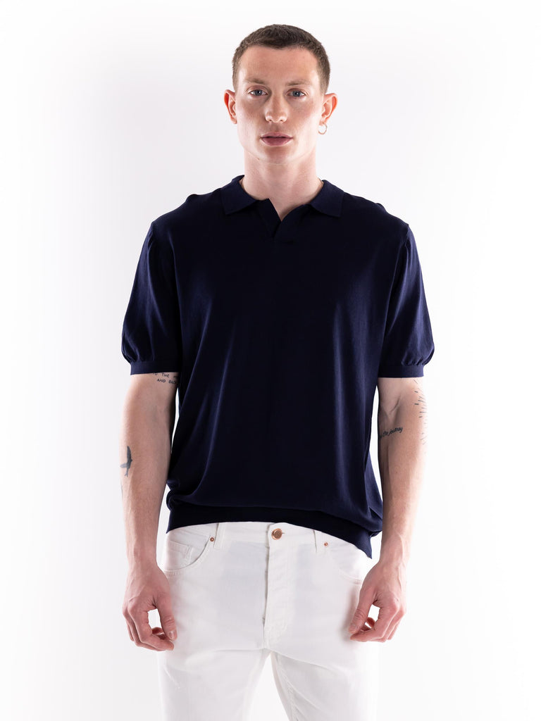 Maglia Polo uomo Nosaka in filo blu NOSAKA 790BLU PEOPLE OF SHIBUYA 