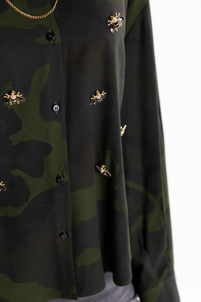 Camicia over camouflage spille 8FW25 CAMOUFLAGE ROSSANO PERINI 