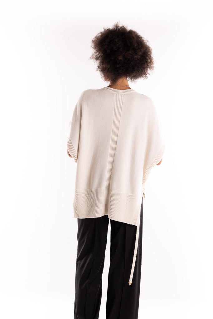 Maglia gilet in lana burro MGKD11055 PANNA AKEP 