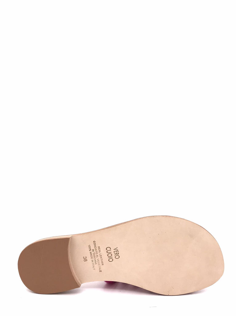 Ciabatta infiladito in cavallino fuxia 9905 CAVALLINOFUCSIA L'ANGOLO DEL CUOIO 