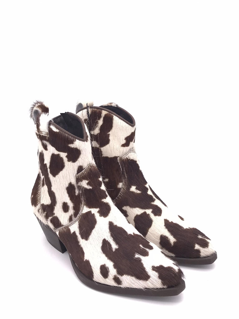 Texano basso in cavallino muccato marrone e bianco DX380 MARRONE-BIANCO METISSE 
