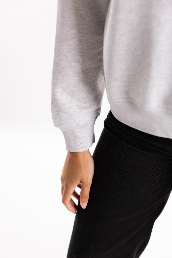 Felpa crop in cotone grigio melange SWCRO 914GRIGIO CHIARO ELITE' 