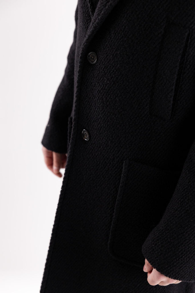 Capotto in lana nero N051 NERO PAOLO PECORA 