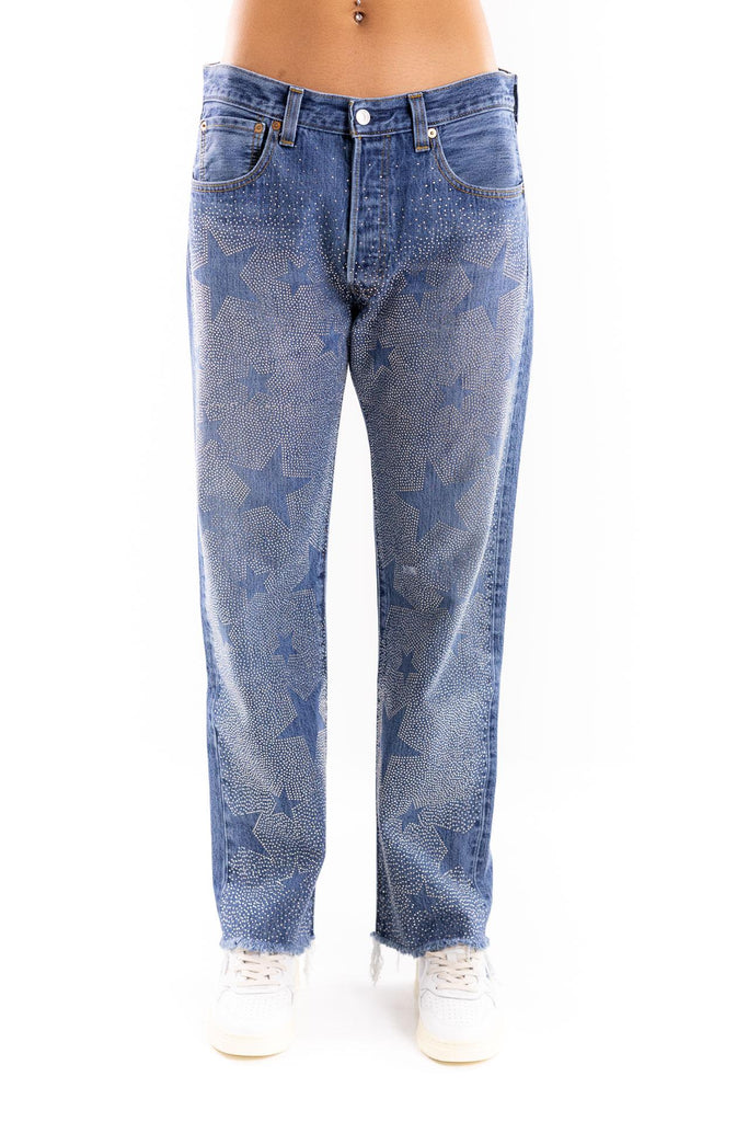 Jeans Ultraboy full strass argento 22FW25 BLU ROSSANO PERINI 