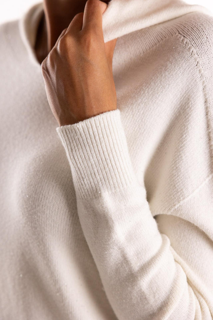 Maglia cappuccio strass color burro HMABW02310 BI04BURRO HINNOMINATE 