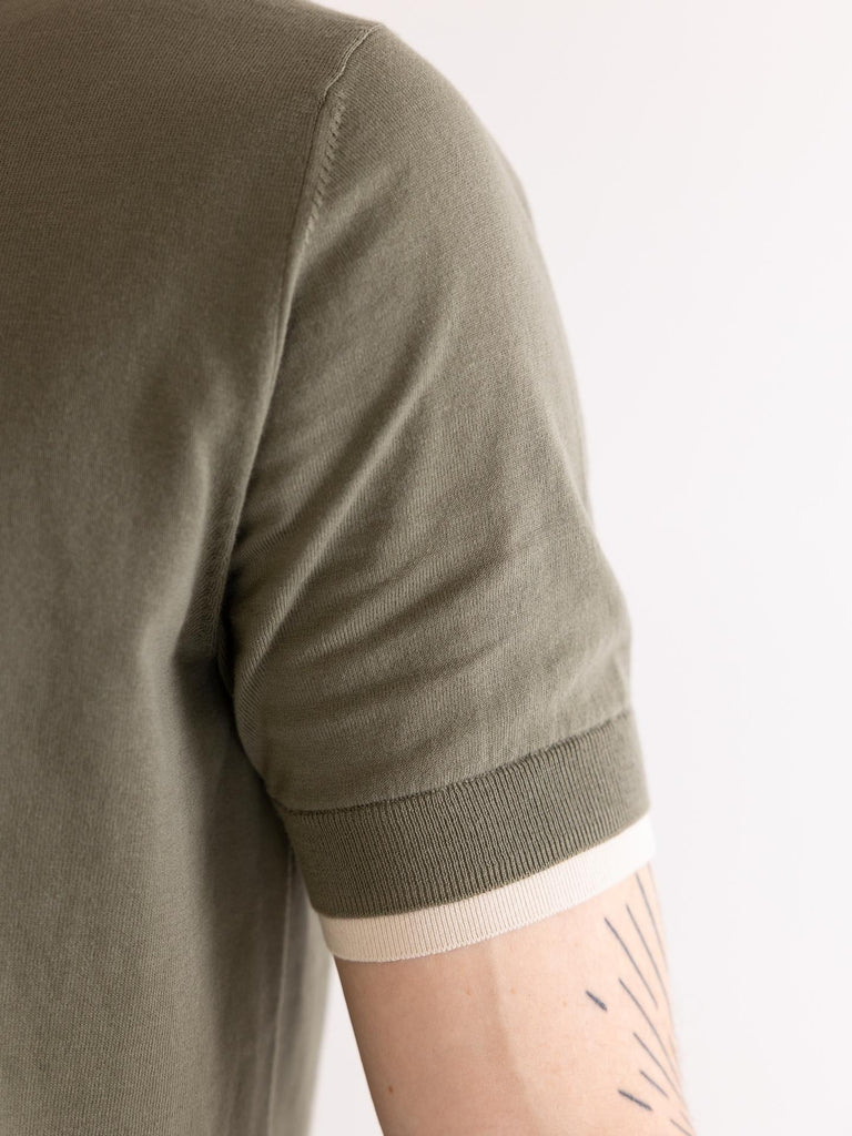 Maglia uomo girocollo in filo kaki